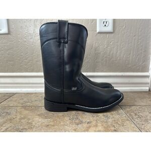 Justin Basics Mens Boots 8D JB3000 Black Western Cowboy Pull On Leather